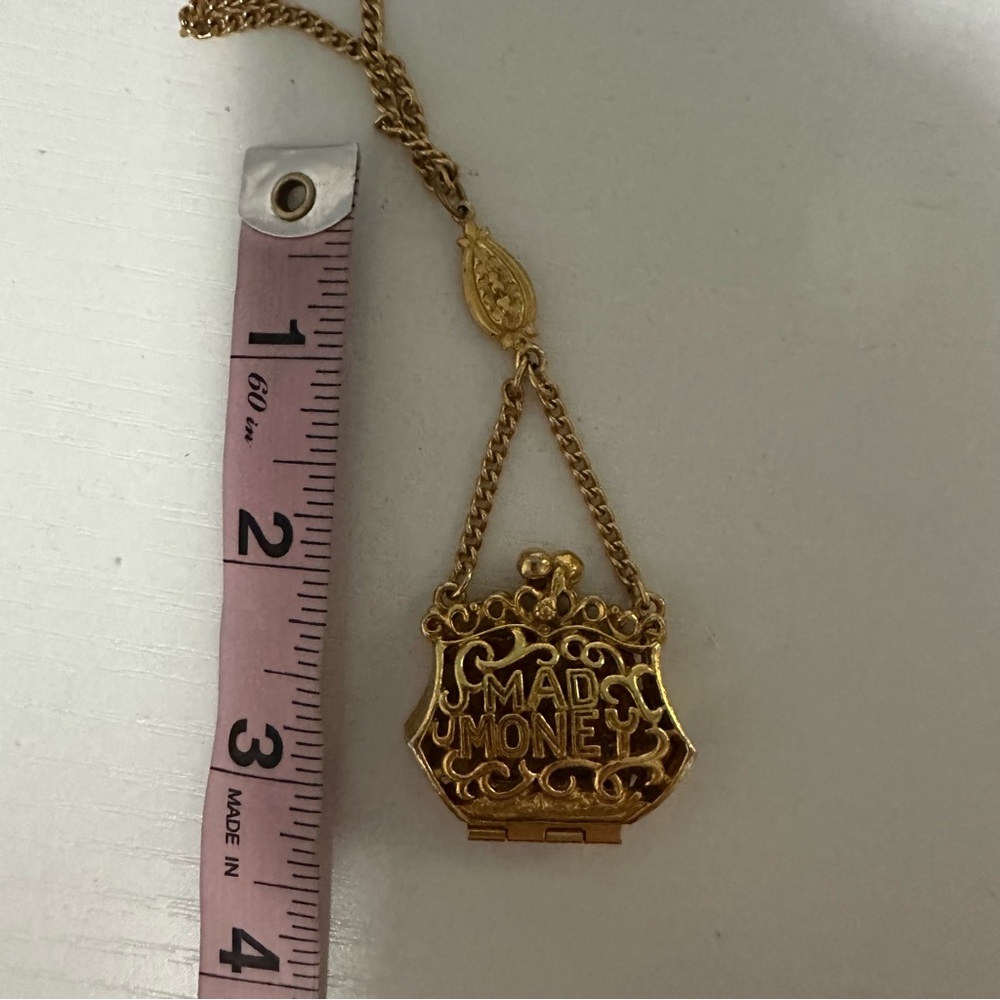 Vtg Mad Money Locket Necklace - Picture 6 of 11